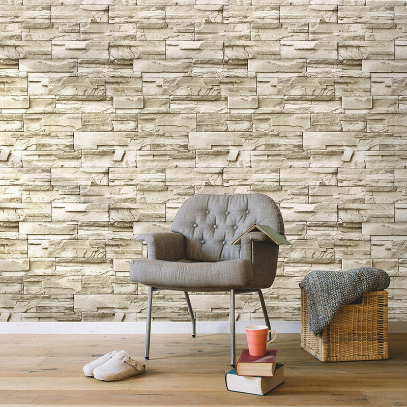 Papel tapiz de piedra Peel And Stick, papel tapiz 3D autoadhesivo de vinilo de ladrillo de imitación para dormitorio, paredes de salón, pegatina decorativa para el hogar