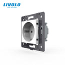 Livolo Socket DIY Parts, White Plastic Materials, EU standard, Function Key For EU  Wall Socket, VL-C7-C1EU-11