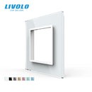 Livolo Luxury White Pearl Crystal Glass, 80mm*80mm, EU standard, Single Glass Panel For Wall Switch Socket,VL-C7-SR-11