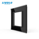 Livolo Luxury White Pearl Crystal Glass, 80mm*80mm, EU standard, Single Glass Panel For Wall Switch Socket,VL-C7-SR-11