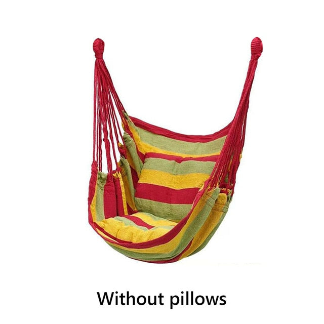 Portable Hammock Chair Hanging Rope Chair Swing Chair Seat  for Travel Camping Garden Indoor Outdoor Hammock Swings Furniture