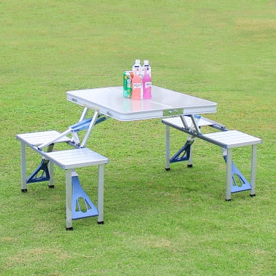 Outdoor Folding Table Chair Camping Aluminium Alloy Picnic Table Waterproof Durable Folding Table Desk For  Beach table camping