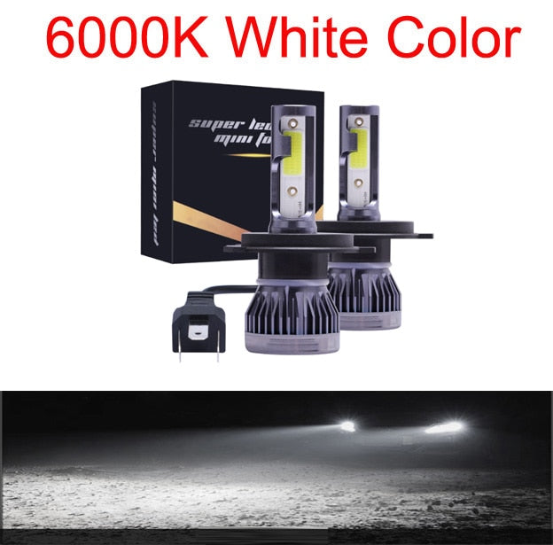 Muxall 2 STÜCKE LED 12000LM/PAAR Mini-Autoscheinwerferlampen H1 H7 H8 H9 H11 Scheinwerfer-Kit 9005 HB3 9006 HB4 Autolampen 4300K ​​8000K