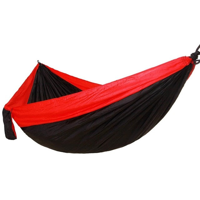 Nylon Double Person Hammock Adult Camping Outdoor Backpacking Travel Survival Garden Swing Hunting Sleeping Bed Portable Hammock