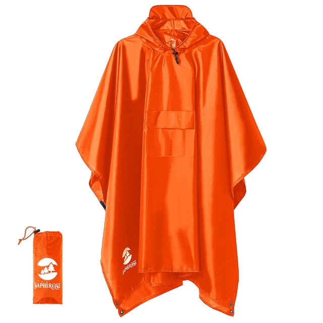 SaphiRose 3 in 1 Regenponcho mit Kapuze, wasserdichte Regenmanteljacke für Männer, Frauen, Erwachsene, Outdoor-Zeltmatte