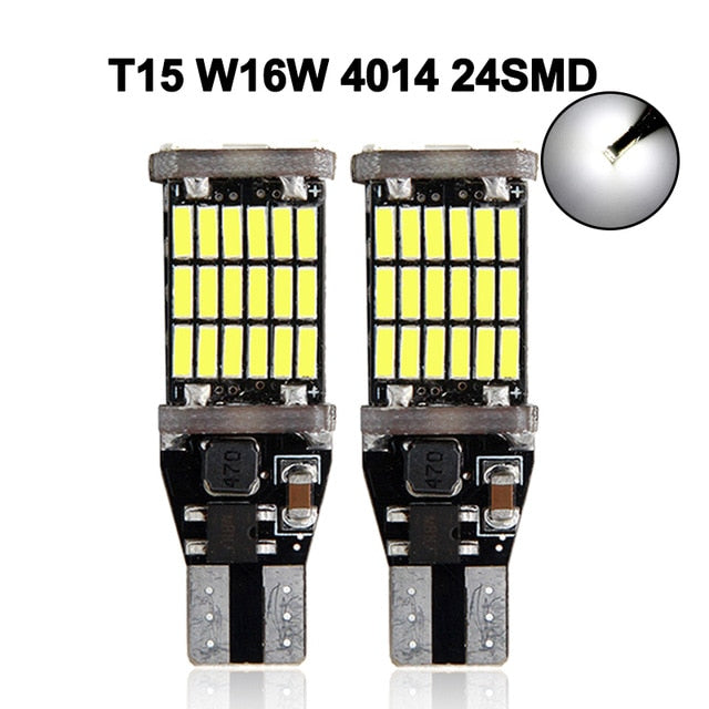 2x Car Signal Light T15 W16W LED Bulb T10 W5W 4014 LED Lights Canbus No error High Power White DC 12V Reverse Back Parking Lamps