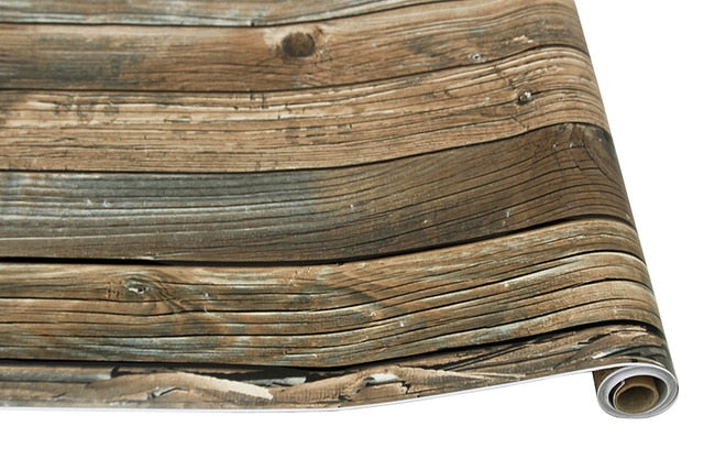 Retro Faux Wood Grain Peel And Stick Wallpaper Autoadhesivo Tablón de madera Rollo de papel tapiz Revestimiento de pared de vinilo extraíble para Restaur