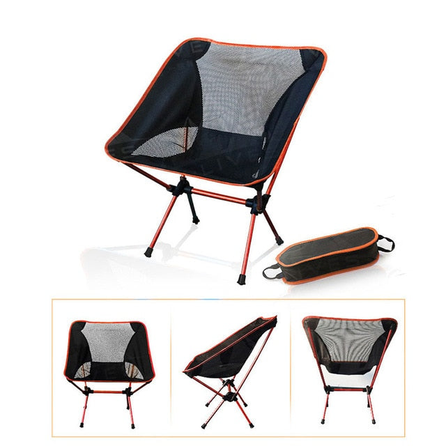 Beach Chair Fishing Grazing Camping Ultralight Folding Chair Outdoor Furniture 7075 Al Oxford Fabric Max 150kg Modern Moon Chair