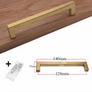 RUNBAZEF New Golden Brass Kitchen Cabinet Handles Modern Dresser Pulls Door Handles and Knobs Square Furniture Hardware