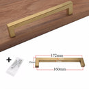 RUNBAZEF New Golden Brass Kitchen Cabinet Handles Modern Dresser Pulls Door Handles and Knobs Square Furniture Hardware