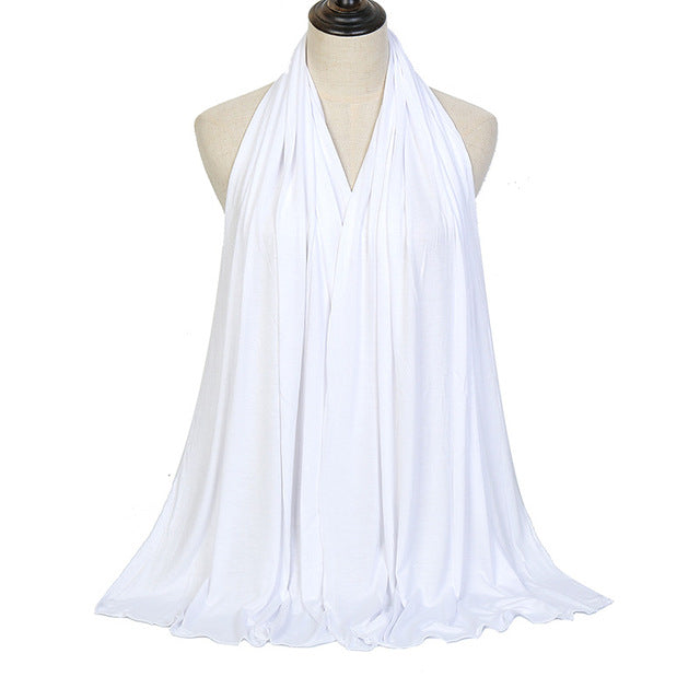 Modischer Hijab-Schal aus modalem Baumwolljersey, langer muslimischer Schal, einfarbig, weich, Turban, Krawatte, Kopfwickel für Frauen, Afrika, Stirnband, 170 x 60 cm