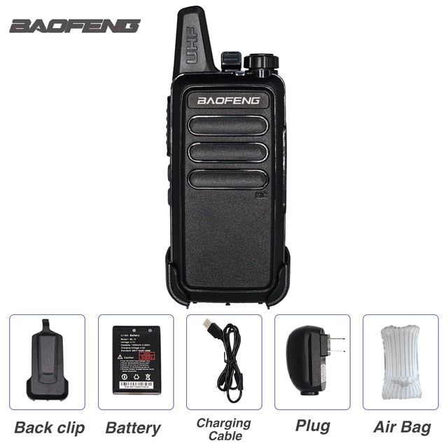 2pcs/lot Baofeng BF-R5 Mini Walkie-talkie BF R5 USB Charging Handheld FM Transceiver CB Radio UHF bf-888s bf888s Two Way Radio