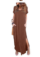 Plus Size 5XL Sexy Women Dress Summer 2020 Solid Casual Short Sleeve Maxi Dress For Women Long Dress Free Shipping Lady Dresses