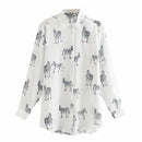 Aachoae Leopard Stylish Shirt Women Turn Down Collar Office Fashion Female Blouse Long Sleeve Plus Size Lady Tops Blusa Feminina