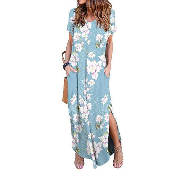 Sexy Women Dress Plus Size 5XL Summer 2020 Casual Short Sleeve Floral Maxi Dress For Women Long Dress Free Shipping Lady Dresses