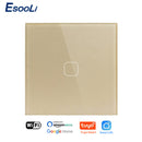 EsooLi Tuya Smart Life Glass Panel EU/UK Interruptor táctil estándar Zero/Single Fire Line Control de voz Interruptor de pared inalámbrico