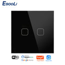 EsooLi Tuya Smart Life Glass Panel EU/UK Interruptor táctil estándar Zero/Single Fire Line Control de voz Interruptor de pared inalámbrico