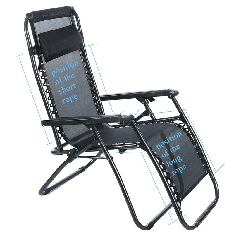4 piezas de cuerda elástica estable para sillas reclinables de gravedad cero para tumbonas de jardín SEC88