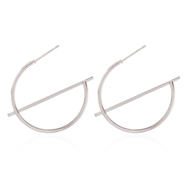 2019 Mode Ohrringe Punk Einfache Gold Silber Farbe Langer Abschnitt Quaste Anhänger Größe Kreis Ohrringe Für Damen Geschenke Großhandel