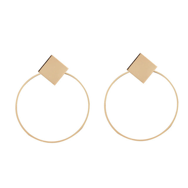 2019 Mode Ohrringe Punk Einfache Gold Silber Farbe Langer Abschnitt Quaste Anhänger Größe Kreis Ohrringe Für Damen Geschenke Großhandel