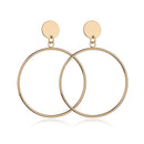 2019 Fashion Earrings Punk Simple Gold Silver Color Long Section Tassel Pendant Size Circle Earrings For Ladies Gifts Wholesale