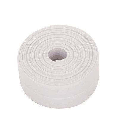 Papel tapiz 3D blanco, autoadhesivo de PVC, pegatinas de pared impermeables, lavabo para ducha de baño, costura de baño, cinta de sellado de rayas, placa base