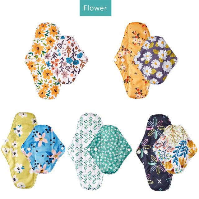 Happyflute 10Pcs Bamboo Charcoal Pads Reusable Pads Sanitary Pads Washable Panty Liner Mama maternity Menstrual  Pads