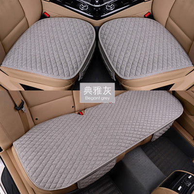 Flachs Autositzbezug Vier Jahreszeiten Vorne Hinten Leinenstoff Kissen Atmungsaktive Schutzmatte Pad Autozubehör Universalgröße