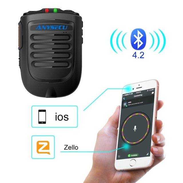 Altavoz inalámbrico PTT Bluetooth manos libres B01 micrófono para POC Android red Radio Walkie Talkie teléfono funciona con Zello PTT