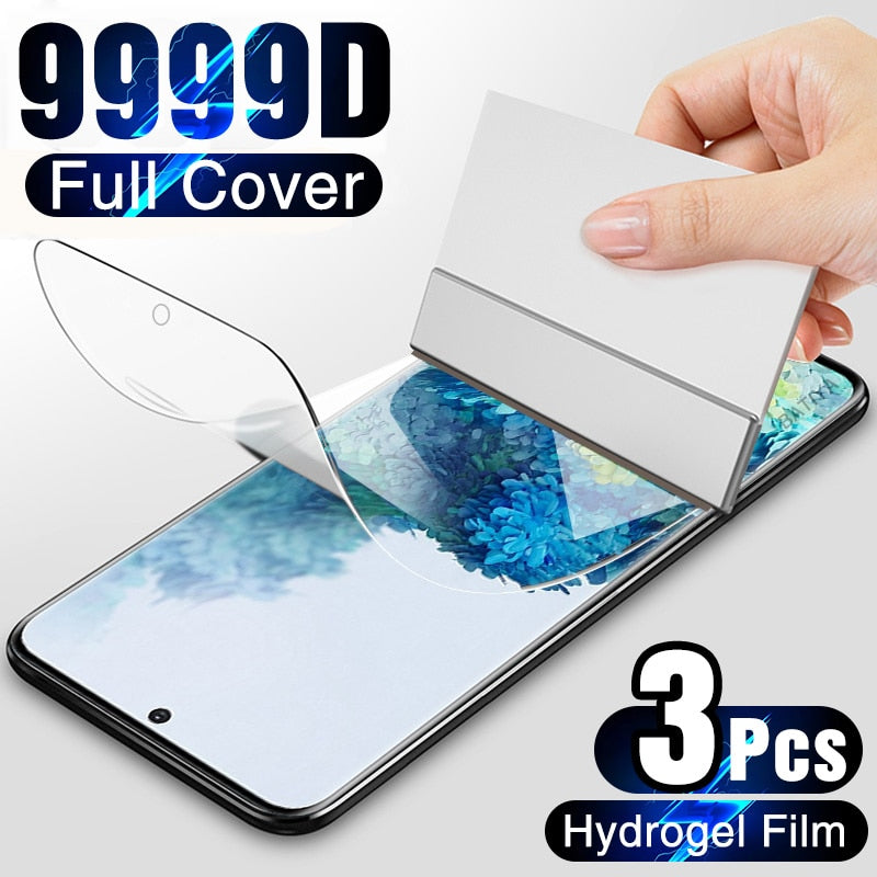 3 uds película de hidrogel en el Protector de pantalla para Samsung Galaxy S10 S20 S9 S8 Plus S7 S6 Edge Protector de pantalla para Note 20 8 9 10