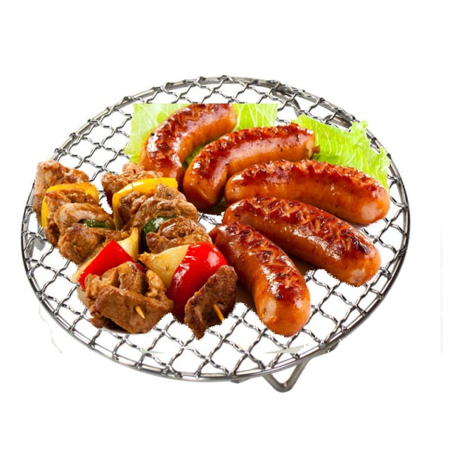 air fryer pan bbq grill rack with feet grill korean barbecue grill for outdoor rack round kamado bbq Eco-Friendly grill grate