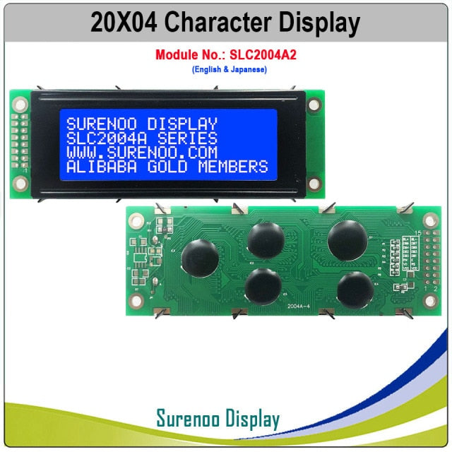 Englisch/Japanisch/Russisch/Europäisch 204 20X4 2004 Zeichen LCD-Modul Bildschirm LCM mit LED-Hintergrundbeleuchtung