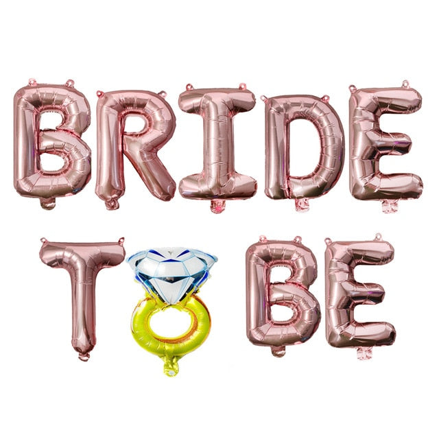 Hochzeitsdekorationen Rose Gold Bride To Be Letter Foil Ballon Brautschleier Schärpe Stirnband Brautdusche Bachelorette Party Supplies