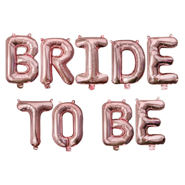 Wedding Decorations Rose Gold Bride To Be Letter Foil Ballon Bride Veil Sash Headband Bridal Shower Bachelorette Party Supplies