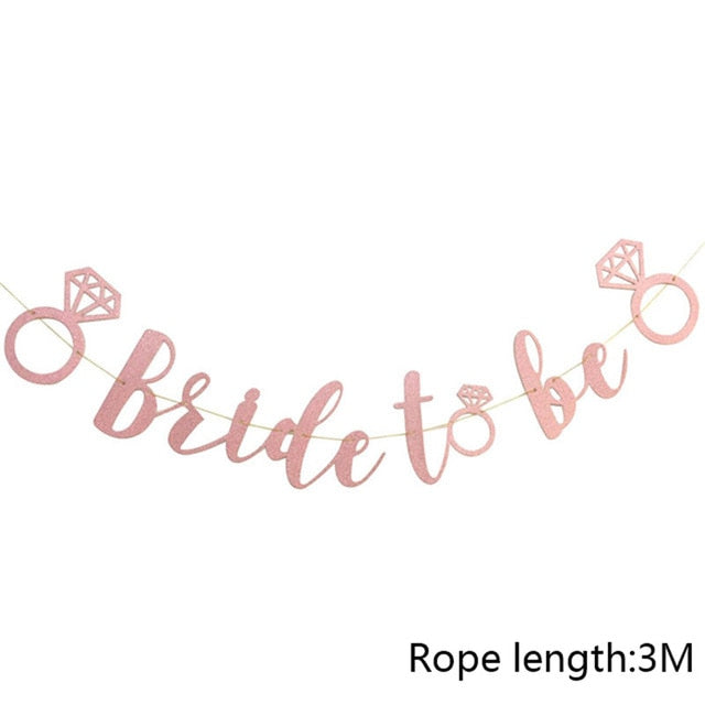 Hochzeitsdekorationen Rose Gold Bride To Be Letter Foil Ballon Brautschleier Schärpe Stirnband Brautdusche Bachelorette Party Supplies