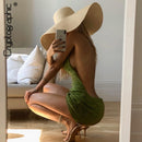 Cryptographic Halter Sexy espalda descubierta Mini vestidos Bodycon Skinny Club Party sin mangas vestido de punto otoño Streetwear vacaciones en la playa