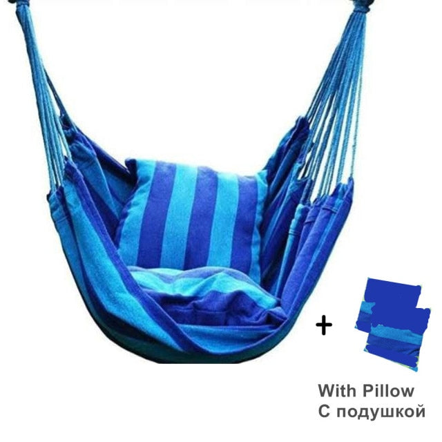 Hanging Hammock Chair Swinging Seat Travel Camping Home Garden Adults Kids Indoor Thickened Outdoor Swing Chairs With Cushion