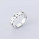 Anillos de plata de ley 925 auténtica para mujer, anillos de gemas de círculo fino minimalista negro de 2 capas, joyería tallada S925