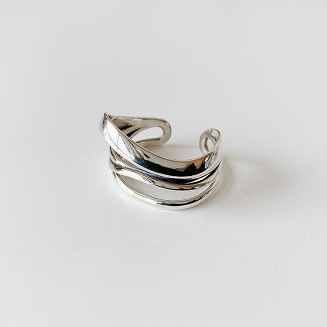 Anillos de plata de ley 925 auténtica para mujer, anillos de gemas de círculo fino minimalista negro de 2 capas, joyería tallada S925