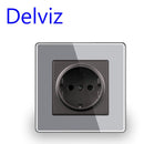 Delviz Wall USB Power Socket, Many New style Panel, Bedroom socket,AC 110V-250V 16A Wall Embedded, Double usb EU Standard Outlet