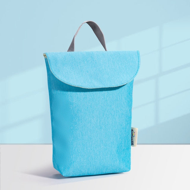 Bolsa de pañales Sunveno para bebé, organizador reutilizable, impermeable, estampado de moda, bolsa de tela húmeda/seca, bolsa de almacenamiento para mamá, bolsa de pañales de viaje