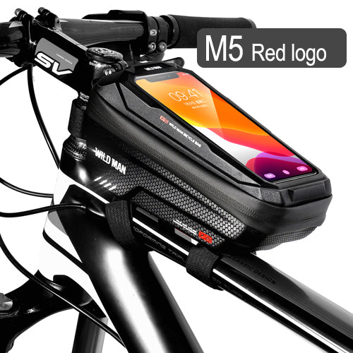 WILD MAN New Bike Bag Frame Front Top Tube Cycling Bag Waterproof 6.6in Phone Case Touchscreen Bag MTB Pack Bicycle Accessories