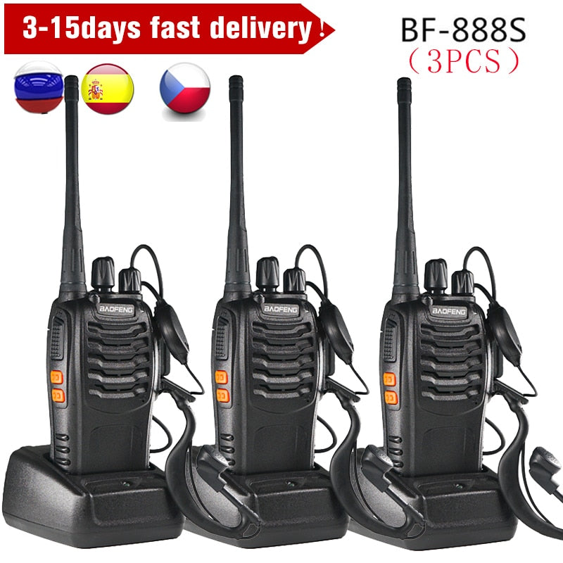 3PCS Baofeng BF 888S Two Way Radio BF-888S 6km Walkie Talkie 5W Portable CB Ham Radio Handheld HF Transceiver Interphone bf888S