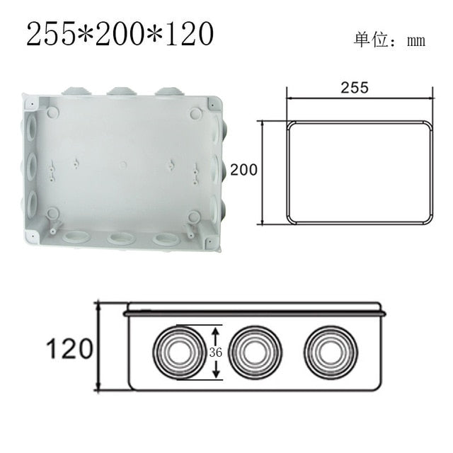 Outdoor waterproof power box ABS plastic IP65 electric control box DIY indoor wire shell connection cable branch junction box