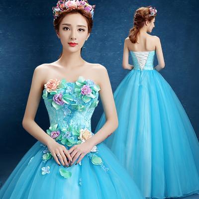 Gryffon Quinceanera Dress Strapless Party Prom Ball Gown Sweet Floral Print Studio Dress Solo Costume Quinceanera Dresses