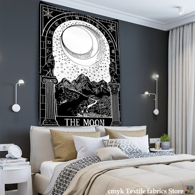 Tarot Card Tapestry Wall Hanging Astrology Divination Bedspread Beach Mat