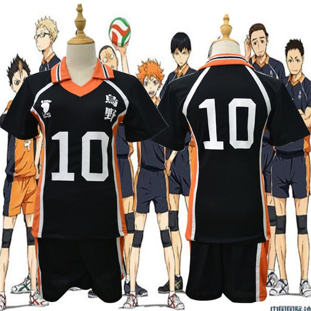 9 estilos Haikyuu Cosplay disfraz Karasuno escuela secundaria voleibol Club Hinata Shyouyou ropa deportiva Jerseys uniforme
