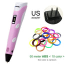 Myriwell 3D Pen DIY 3D Printer Pen Drawing Pens 3d Printing Best for Kids With ABS Filament 1.75mm Christmas Birthday Gift