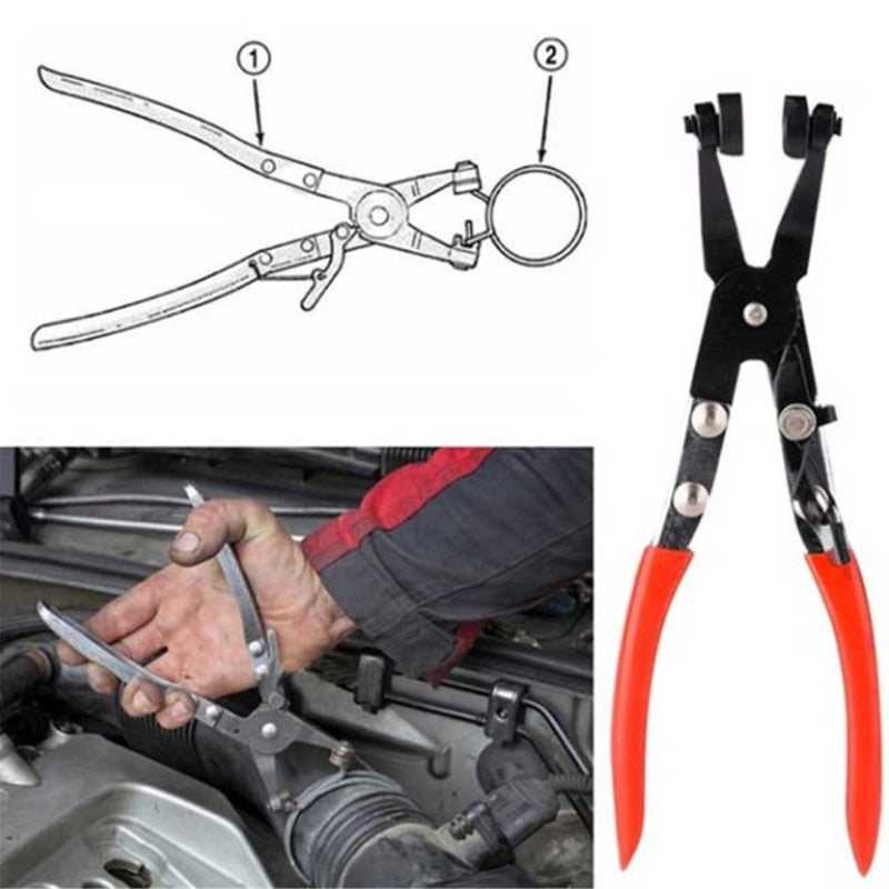 Long Automotive Hose Clamp Pliers Straight Throat Tube Bundle Clamp Removal Tool