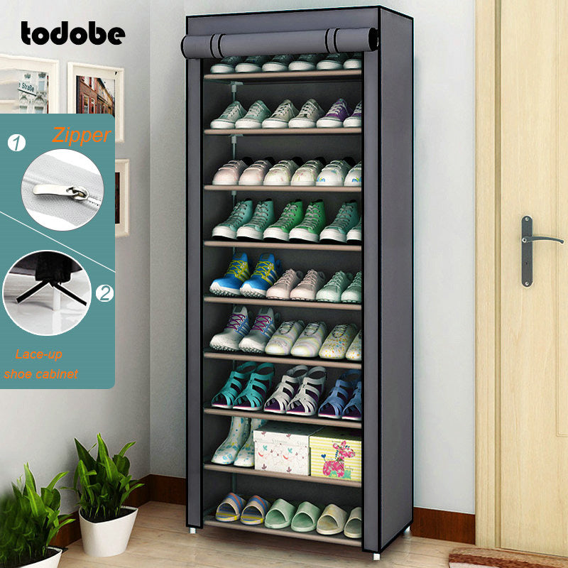 Gabinete de zapatos Simple multicapa, estante organizador de zapatos para ahorrar espacio montado DIY, armario de almacenamiento para el dormitorio del hogar, estante para zapatos a prueba de polvo